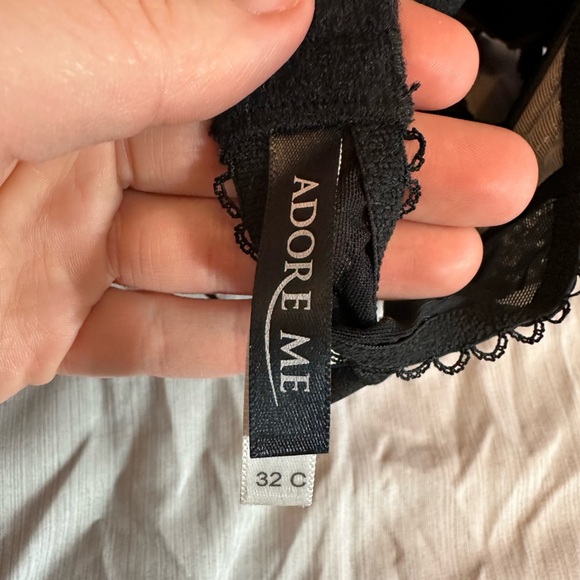 Adore Me Women's Kimmy Mesh Black Balconette Push Up Bra 32C #1631 - Picture 5 of 7